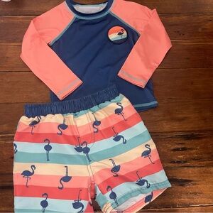 Kids Flamingo Swim Set - Blue and Pink